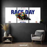 Dripster MotoGP race day poster set featuring a racing motorcycle and bold race day text